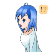 Stamps of feeling ~Blue hair girl~ sticker #192364