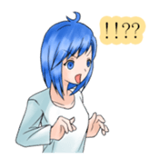 Stamps of feeling ~Blue hair girl~ sticker #192366