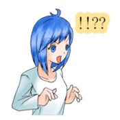 Stamps of feeling ~Blue hair girl~ sticker #192366