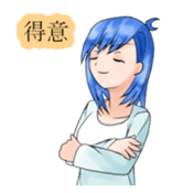 Stamps of feeling ~Blue hair girl~ sticker #192367