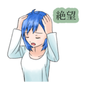 Stamps of feeling ~Blue hair girl~ sticker #192369