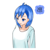 Stamps of feeling ~Blue hair girl~ sticker #192371
