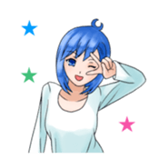 Stamps of feeling ~Blue hair girl~ sticker #192384