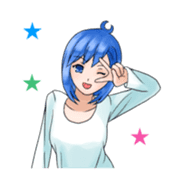 Stamps of feeling ~Blue hair girl~ sticker #192384