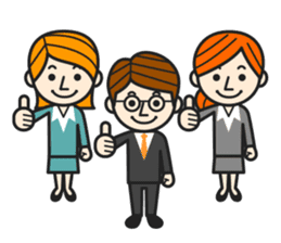 Happy smiling business people sticker #192587