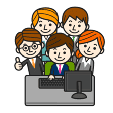Happy smiling business people sticker #192605