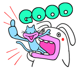 Lips cat&Lips rabbit sticker #196428