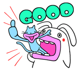 Lips cat&Lips rabbit sticker #196428