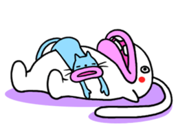 Lips cat&Lips rabbit sticker #196430