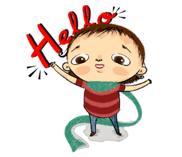 Malin with green scarf. sticker #197393