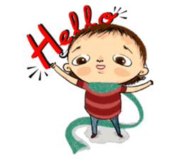 Malin with green scarf. sticker #197393