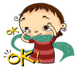 Malin with green scarf. sticker #197394