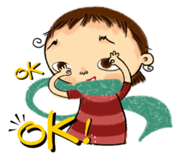 Malin with green scarf. sticker #197394