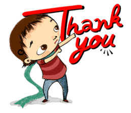 Malin with green scarf. sticker #197395