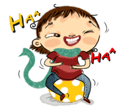 Malin with green scarf. sticker #197396