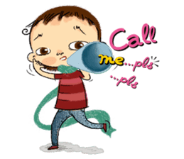 Malin with green scarf. sticker #197398