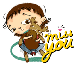 Malin with green scarf. sticker #197399