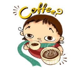 Malin with green scarf. sticker #197400