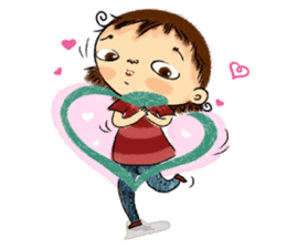 Malin with green scarf. sticker #197402