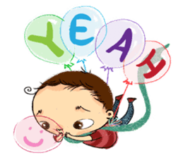 Malin with green scarf. sticker #197404