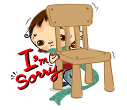 Malin with green scarf. sticker #197405