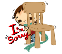 Malin with green scarf. sticker #197405