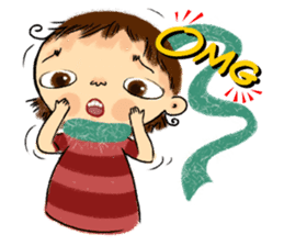 Malin with green scarf. sticker #197407