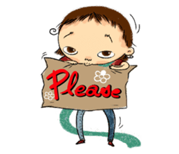 Malin with green scarf. sticker #197408