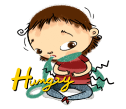 Malin with green scarf. sticker #197409