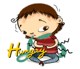 Malin with green scarf. sticker #197409