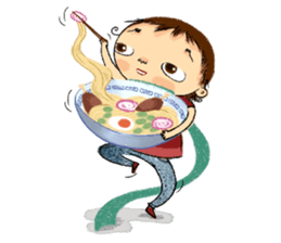 Malin with green scarf. sticker #197410