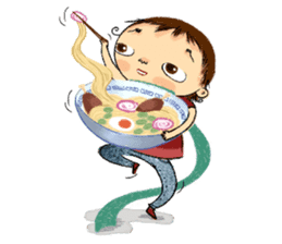 Malin with green scarf. sticker #197410