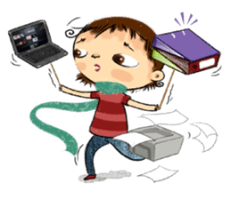 Malin with green scarf. sticker #197412