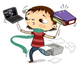 Malin with green scarf. sticker #197412