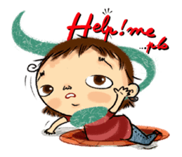 Malin with green scarf. sticker #197415