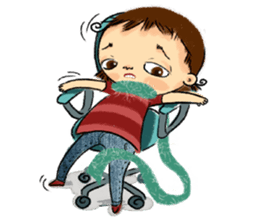 Malin with green scarf. sticker #197416