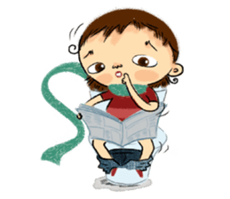 Malin with green scarf. sticker #197419