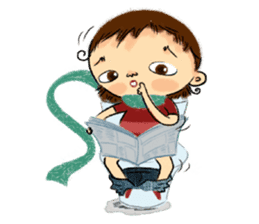 Malin with green scarf. sticker #197419