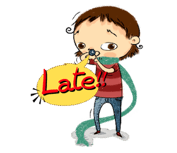 Malin with green scarf. sticker #197420