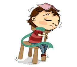 Malin with green scarf. sticker #197421