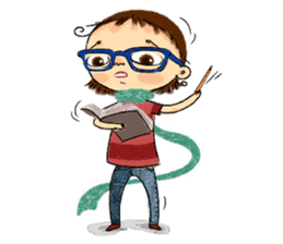 Malin with green scarf. sticker #197422