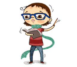 Malin with green scarf. sticker #197422