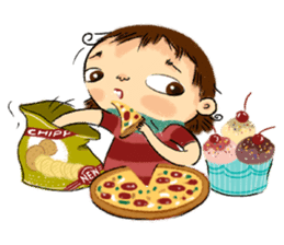 Malin with green scarf. sticker #197423