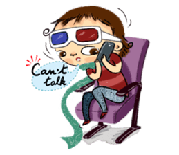 Malin with green scarf. sticker #197424