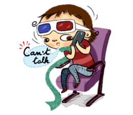 Malin with green scarf. sticker #197424