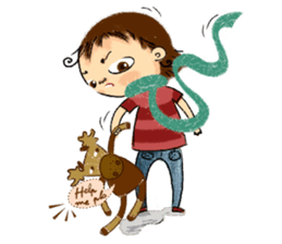 Malin with green scarf. sticker #197425