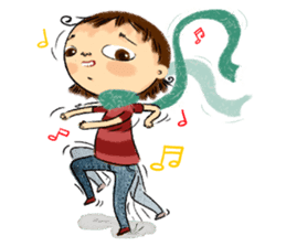 Malin with green scarf. sticker #197428