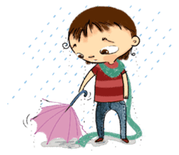 Malin with green scarf. sticker #197429