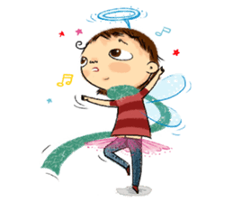 Malin with green scarf. sticker #197430