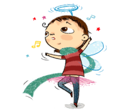 Malin with green scarf. sticker #197430